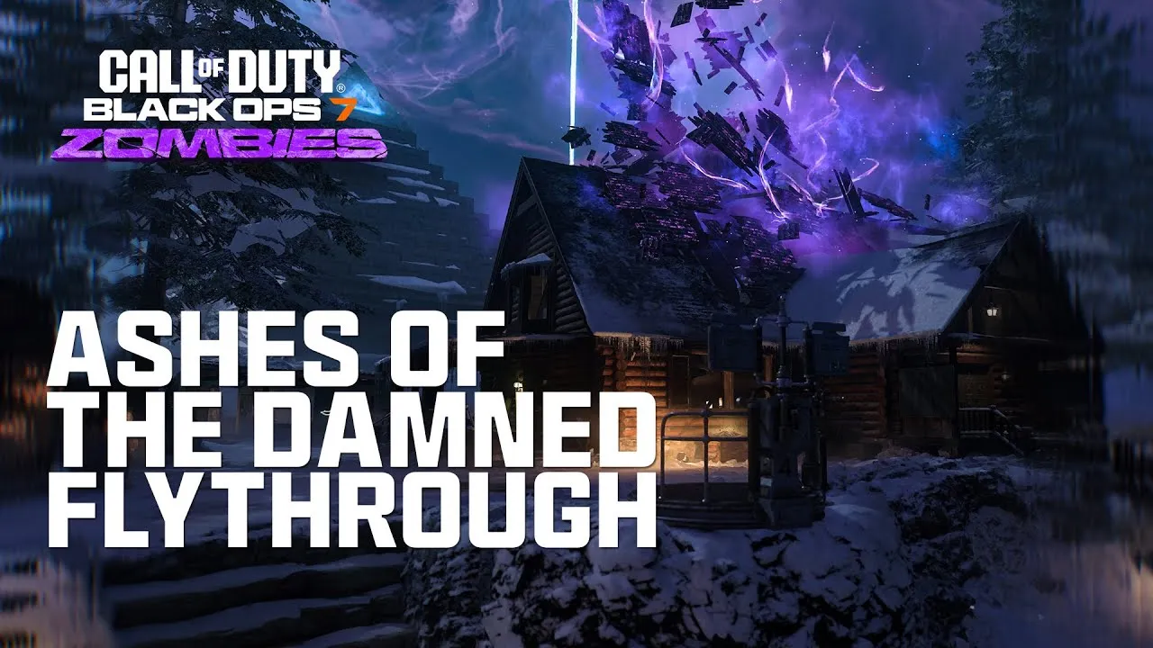 Still from “Call of Duty: Black Ops 7 Zombies | Ashes of the Damned Flythrough”